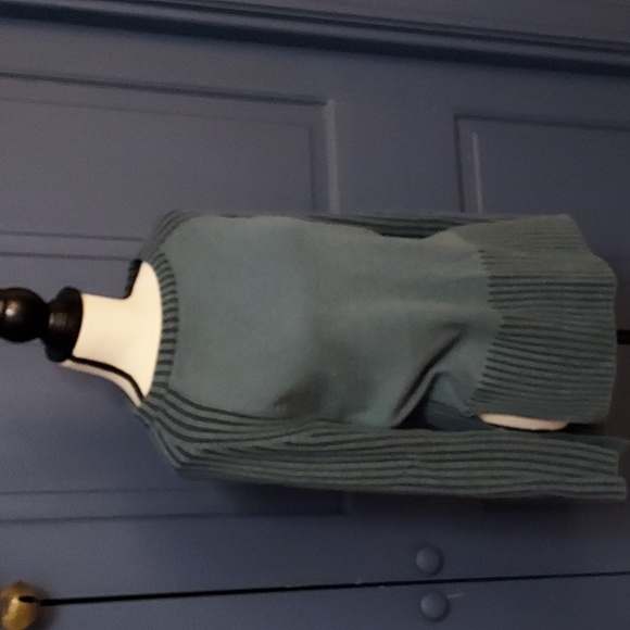 Smartwool hi-low hem ribbed raglan sleeve sweater grey blue crewneck sz small - Picture 5 of 8